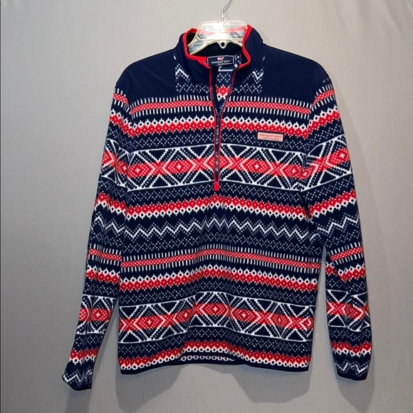 Vineyard Vines Other - Men's Stylish Quarter Zip-Up Sweater in Navy and Red